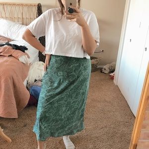 Snakeskin midi skirt